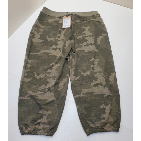 Prana Ankle Pant Sage Camo Green Print Hemp Relaxed Fit Pockets Women's XL NWT - Picture 2 of 16